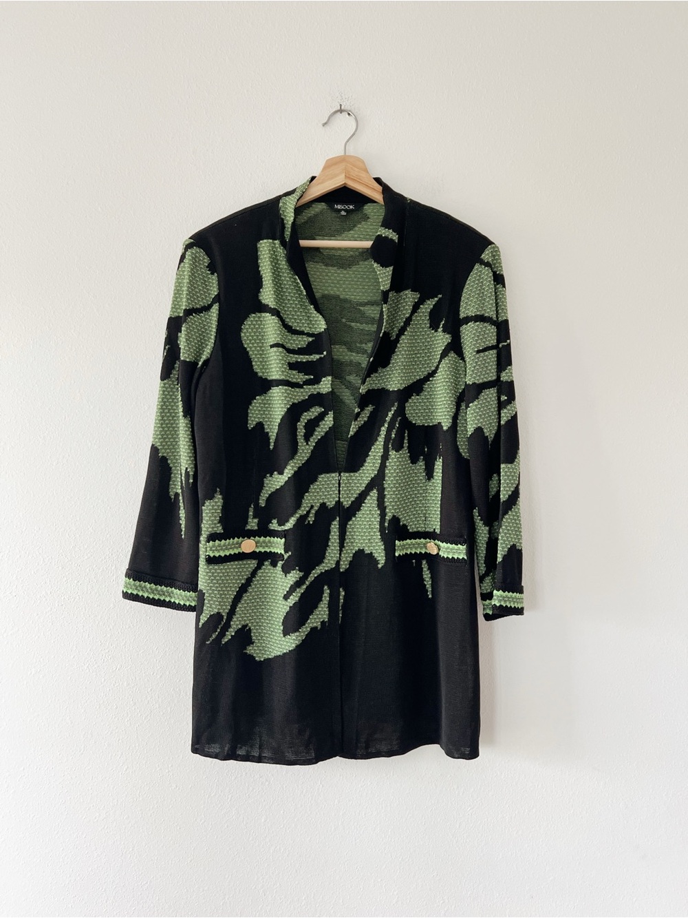 MISOOK | Longline Jacquard Knit Blazer Cardigan | XL